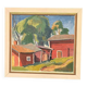 Original Swedish Oil On Canvas – “Red Barns” By L. Wuariner – Vintage & Framed