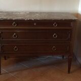 Louis XVI style chest of drawers with marble
