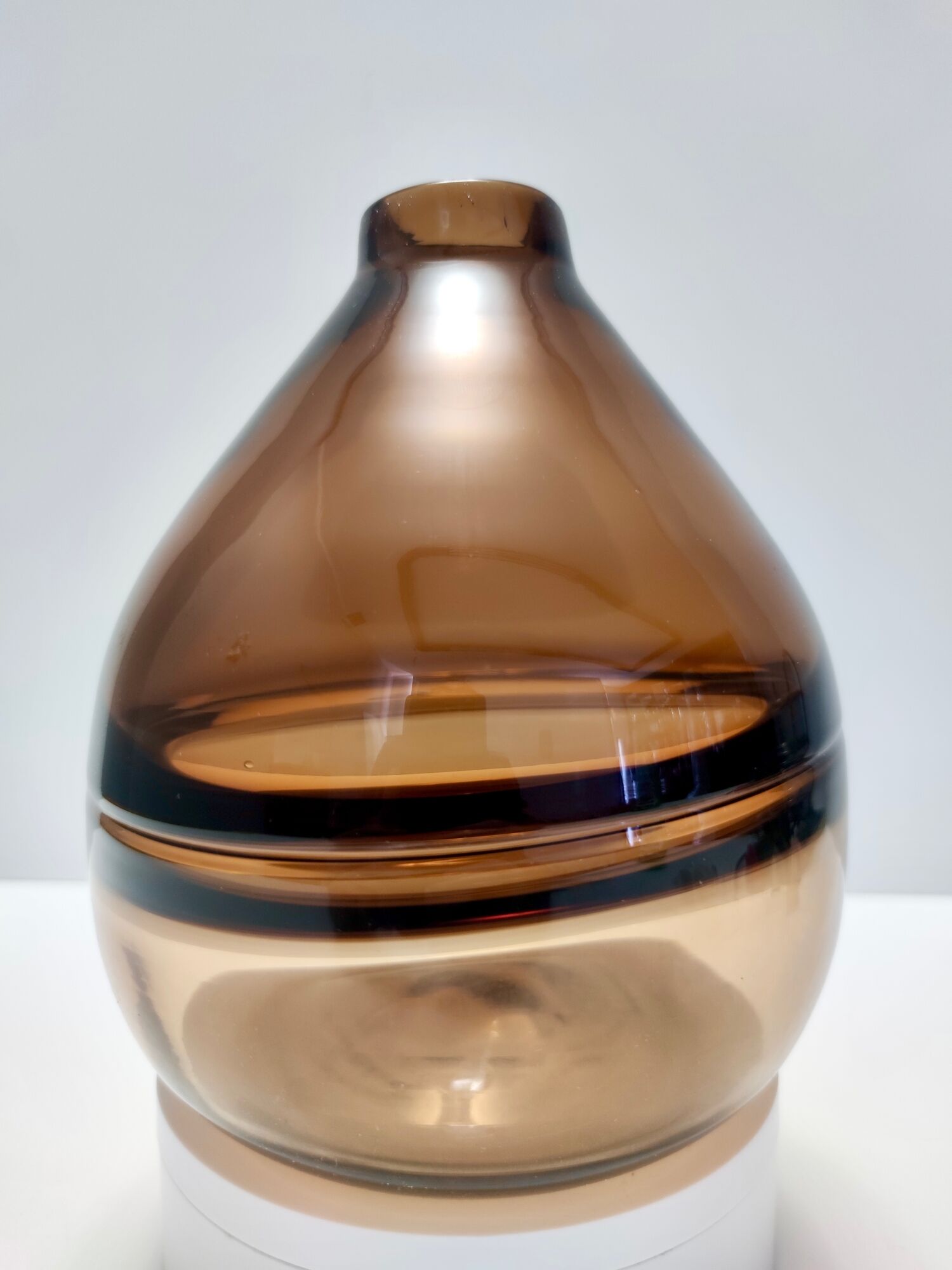 Postmodern brown incalmo murano glass vase