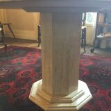 Octagonal travertine dining table