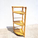 Rattan corner shelf