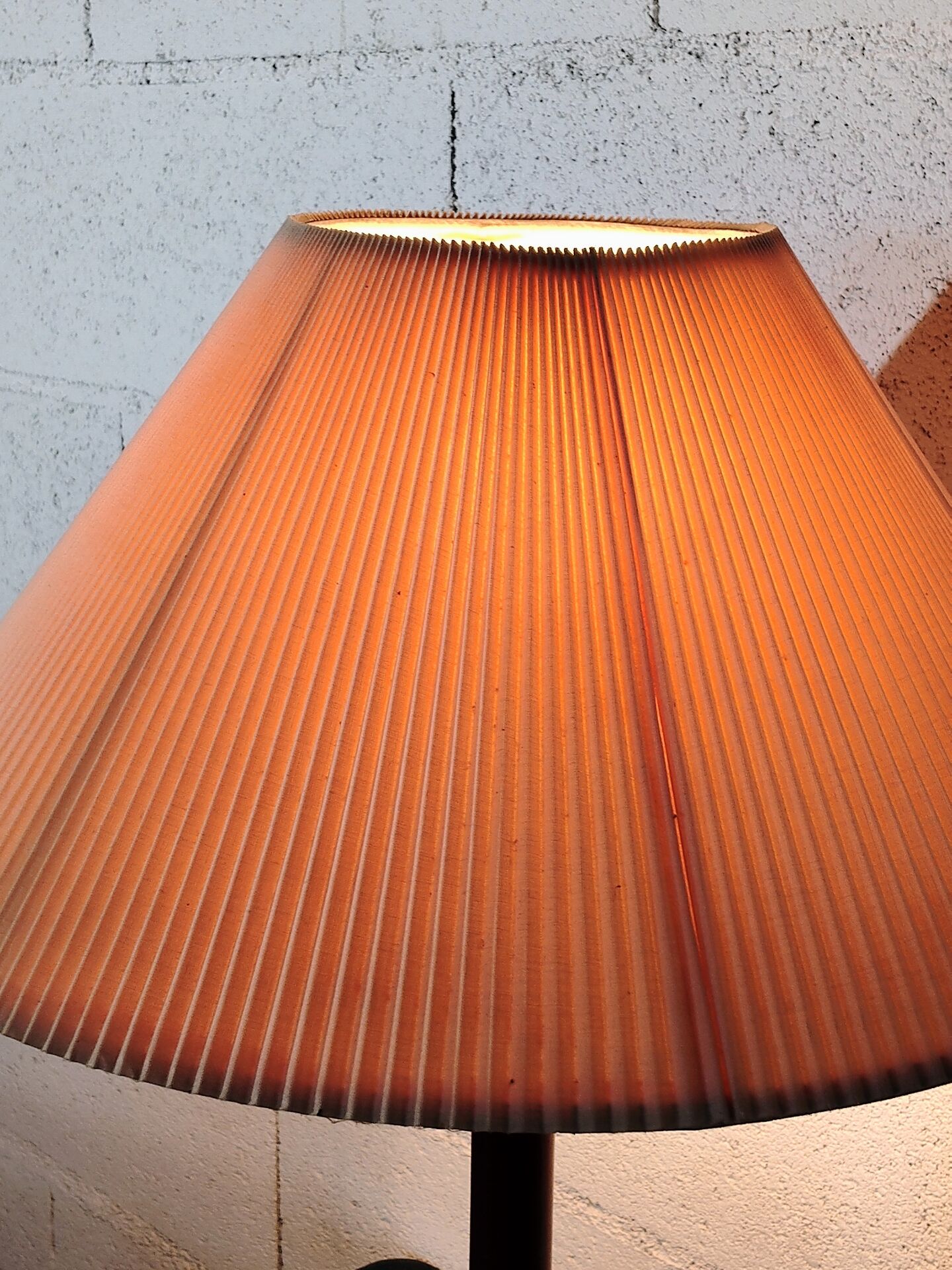 Vintage Wooden, Brass & Leather Table Lamp – 1970s