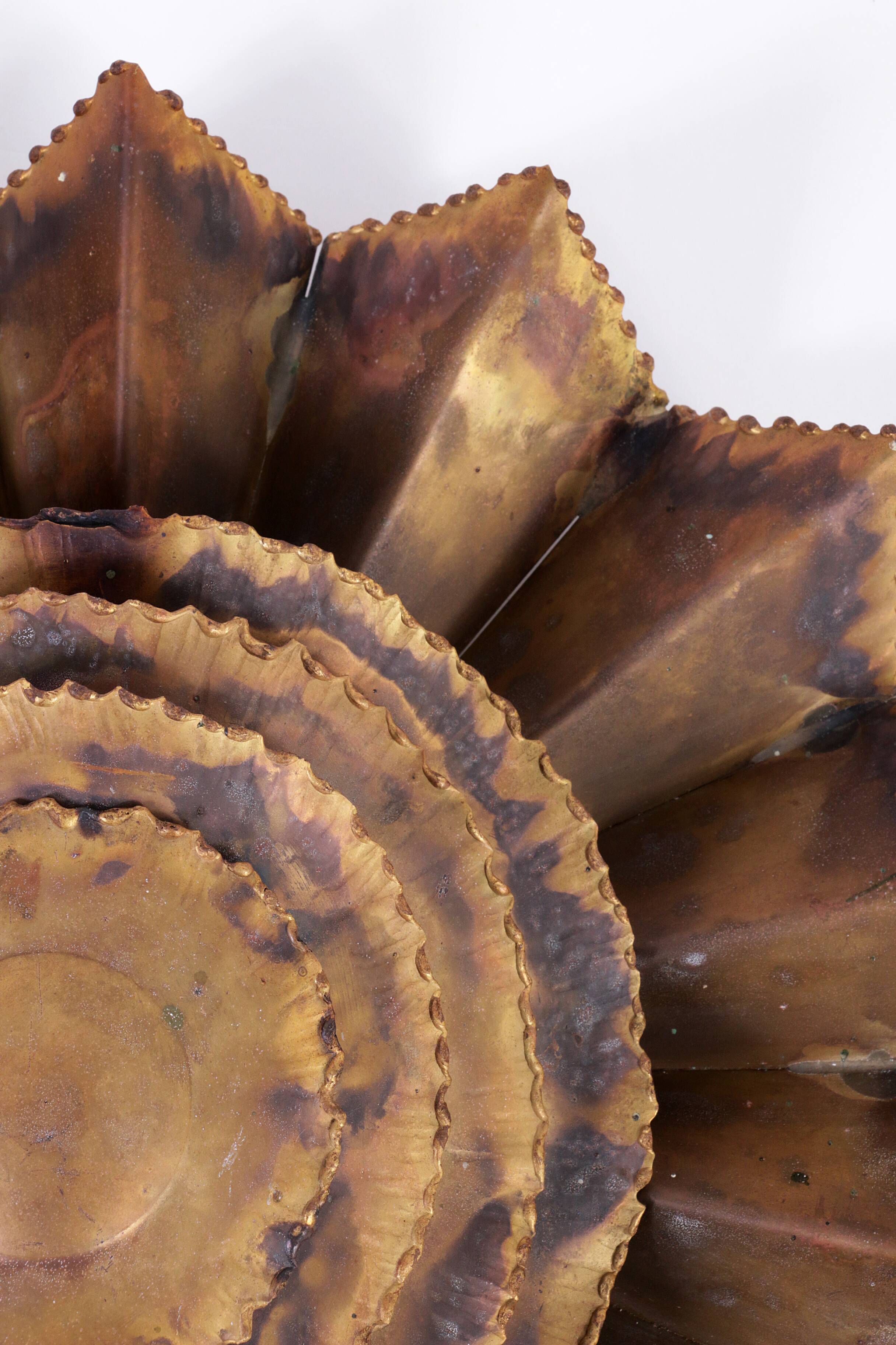 Vintage Brass Flower Wall Lamp by Svend Aage Holm Sørensen for Holm Sørensen & Co, 1960s