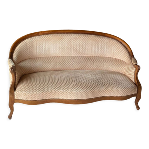 Banquette merisier et - velours