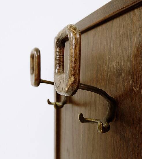 Mid Century Modern wood wall coat rack - 2 available