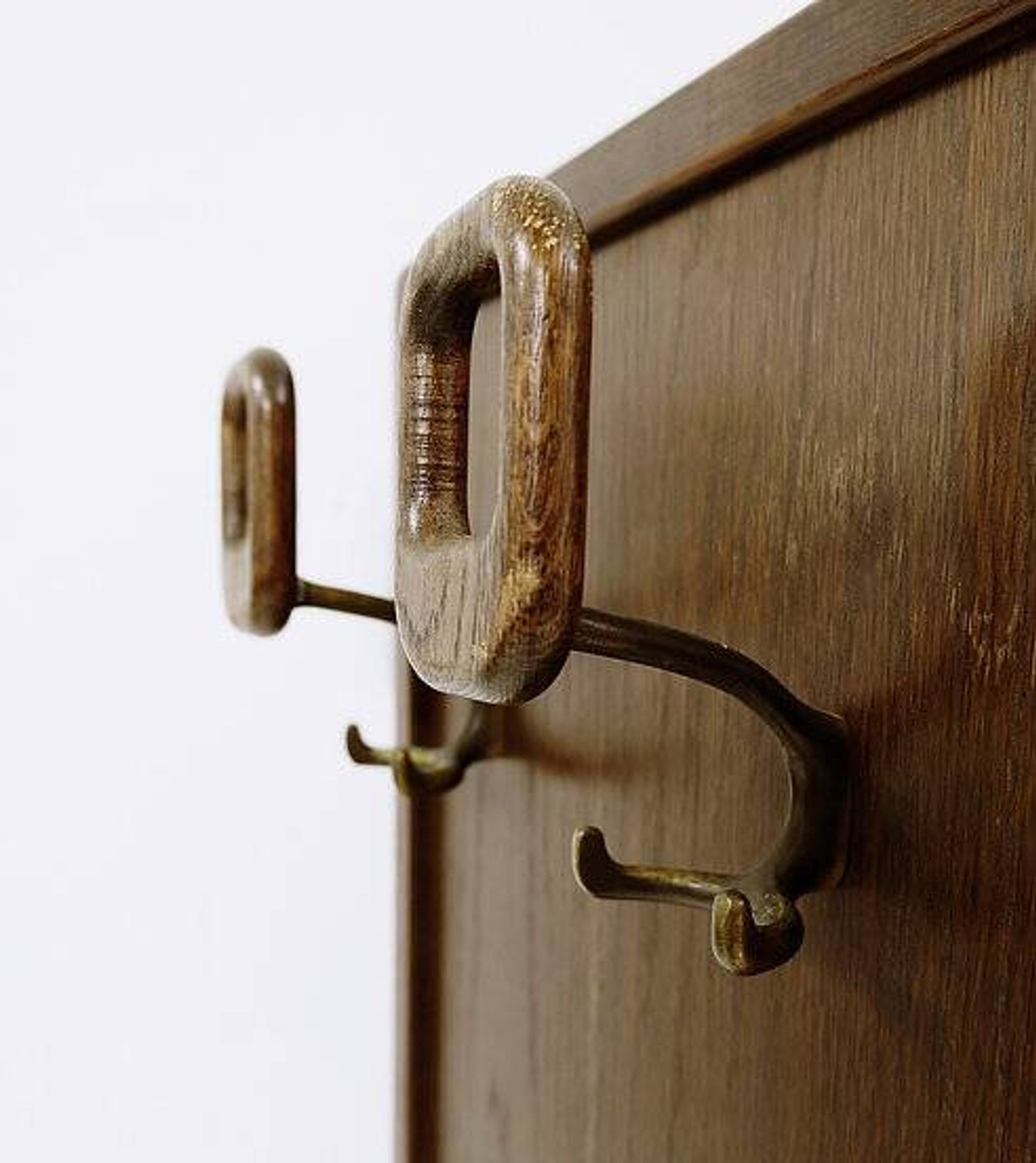 Mid Century Modern wood wall coat rack - 2 available