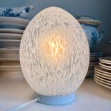 Table lamp "egg" in Clichy glass and white metal