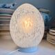 Table lamp "egg" in Clichy glass and white metal