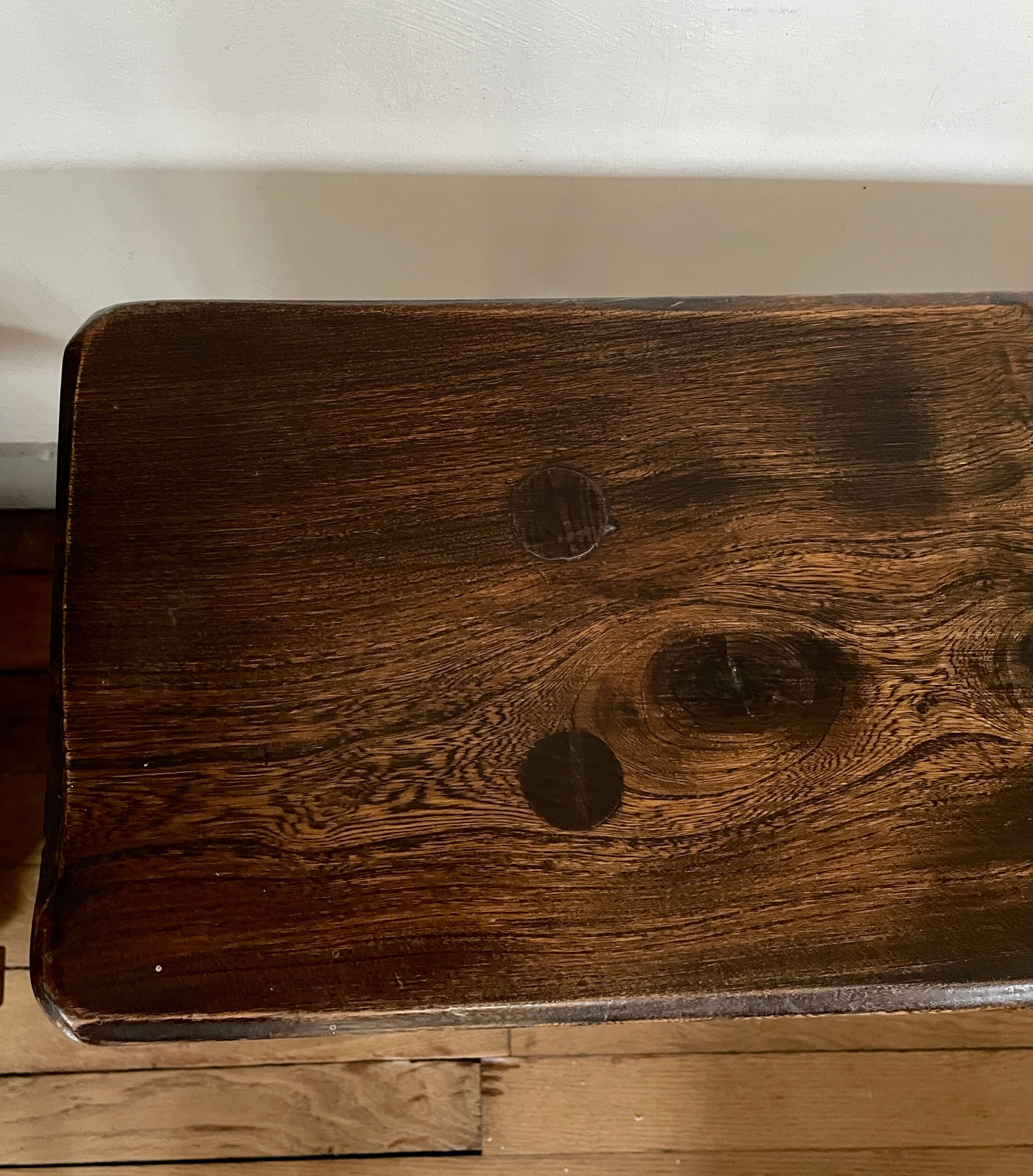 Minimalist wooden bench