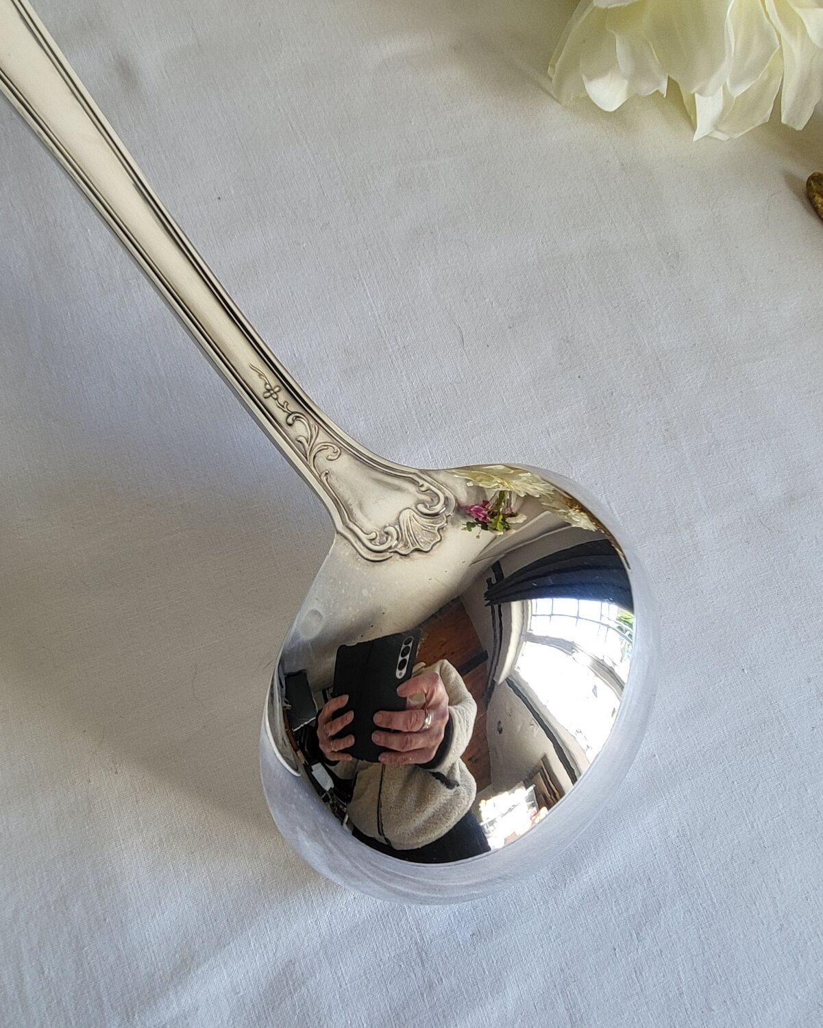 Silver-plated soup ladle by the silversmith Guildart