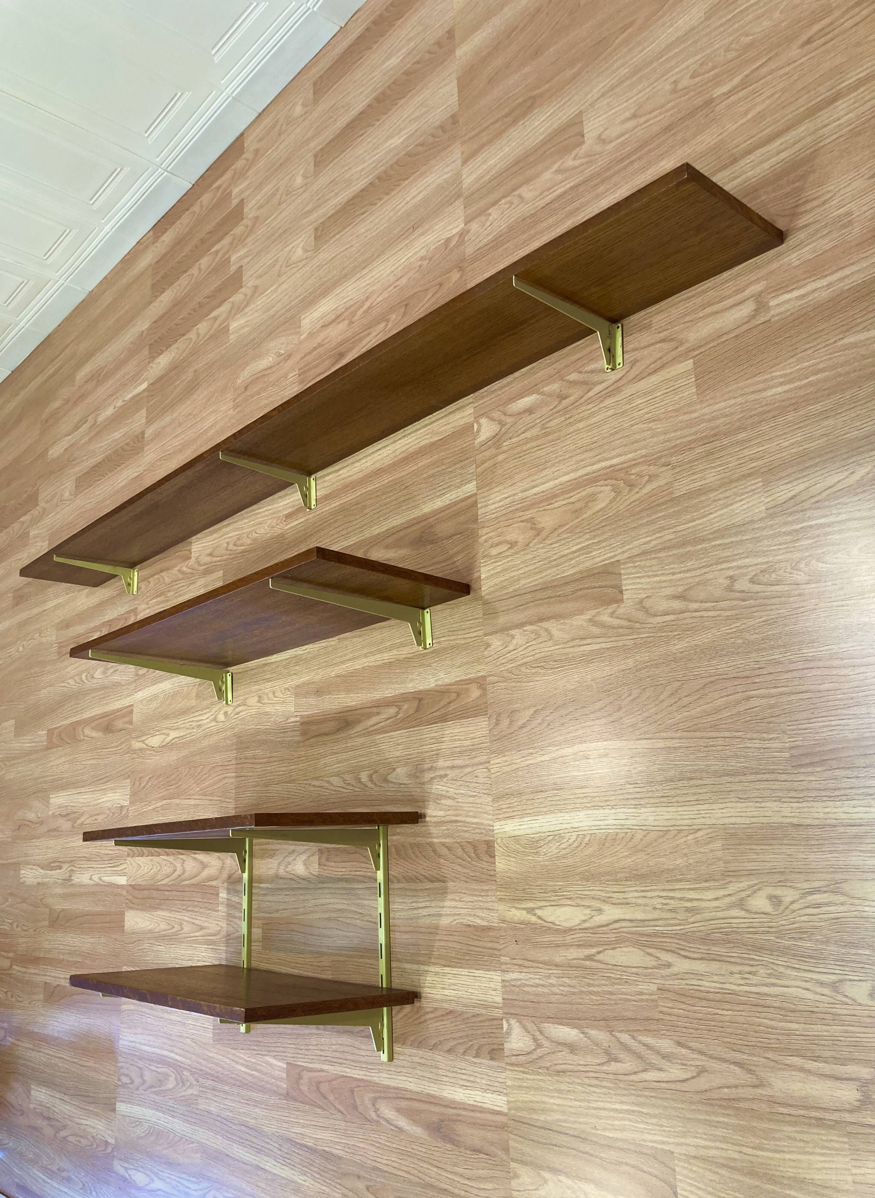 Set of oak shelves, 1950s design.