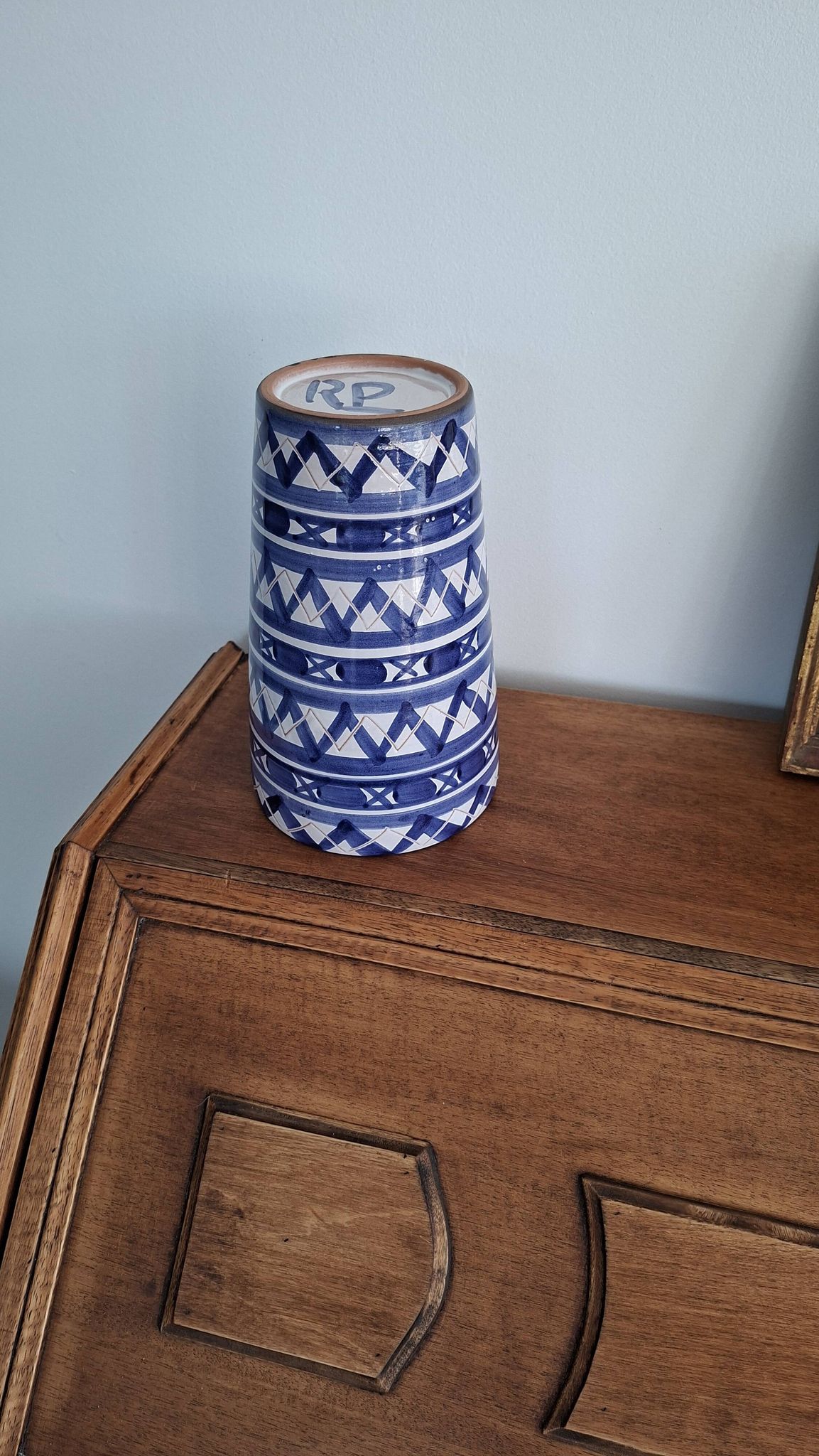 Blue and White Ceramic Decorative Vase Robert Picault