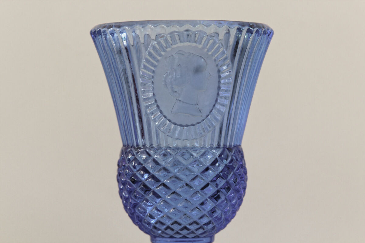 Blue molded pressed glass