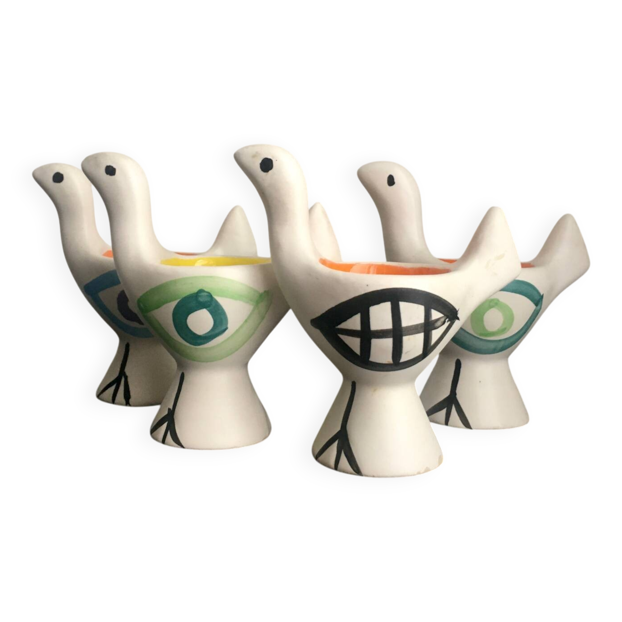 4 Lili Valentin Vallauris egg cups