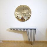 Vintage dressing table with gold trim and mirror, 1950s/1960s