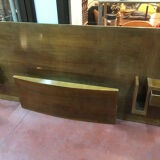 André Sornay walnut wooden headboard with brass nail assembly