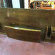 André Sornay walnut wooden headboard with brass nail assembly