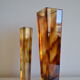 Lot de 2 vases vintage 80's plexiglas ecaille de tortue