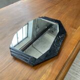 Black art deco mirror 65x46cm