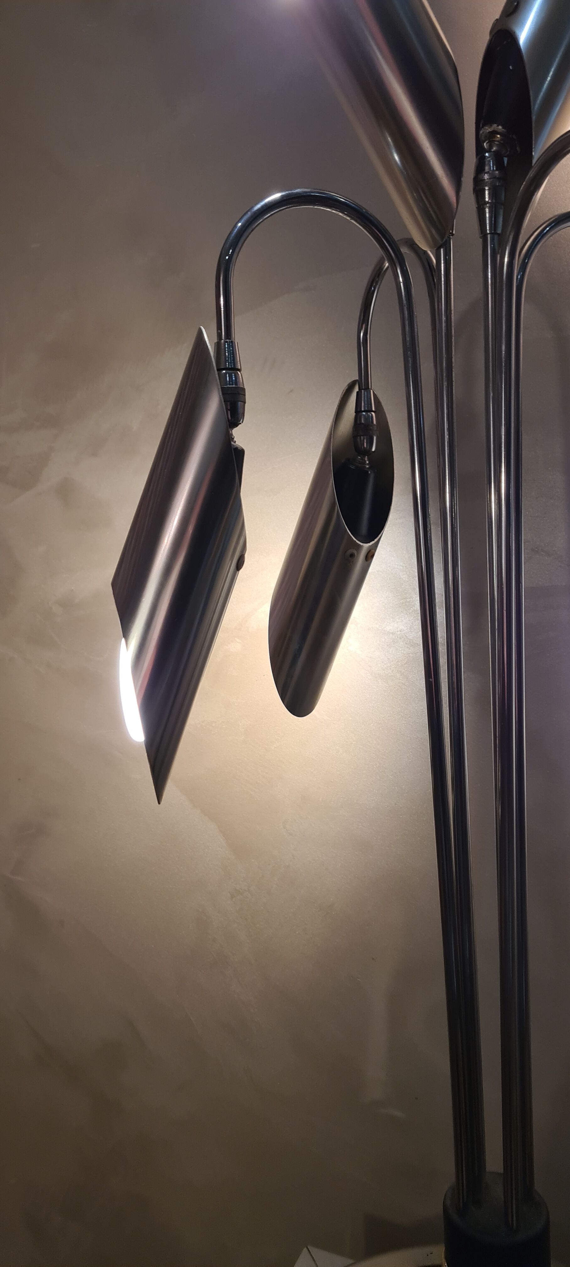 Space Age Chrome lamp and aluminum  Italy, 1970s 80x30