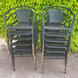 12 fauteuils en fer forgé des années 60