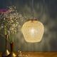 Suspension globe vintage en verre moulé ambré