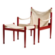 Safari lounge chair model 30 and ottoman by Erik Wørts for Niels Eilersen, set of 2.