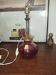 Ancienne lampe année 30 verre soufflé rubis vintage design