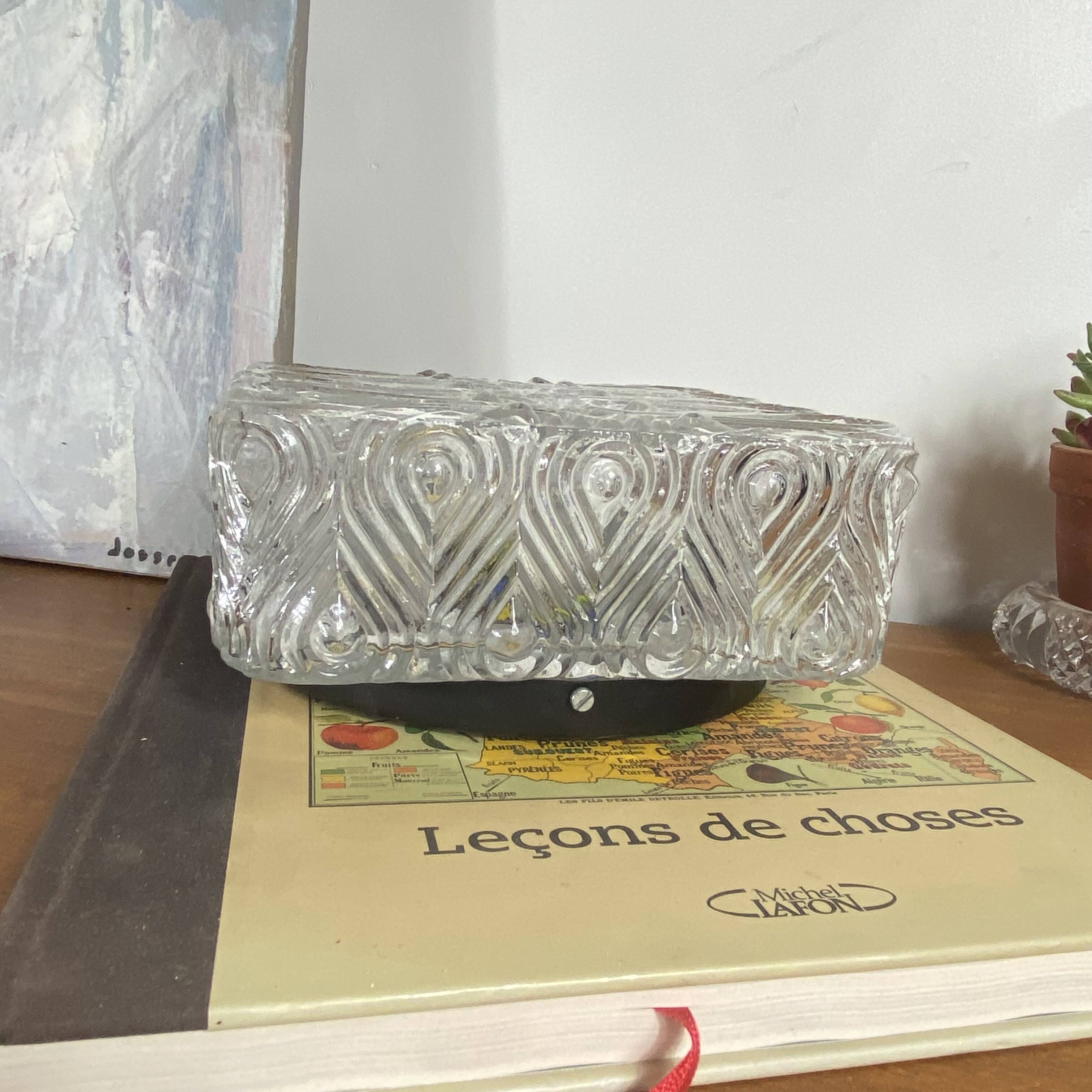 Square wall lamp ceiling light transparent glass vintage fixture