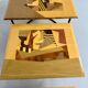 Vintage Italian design geometric marquetry nesting coffee table