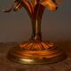 Gold metal table lamp with wheat pattern, mid-20th century.