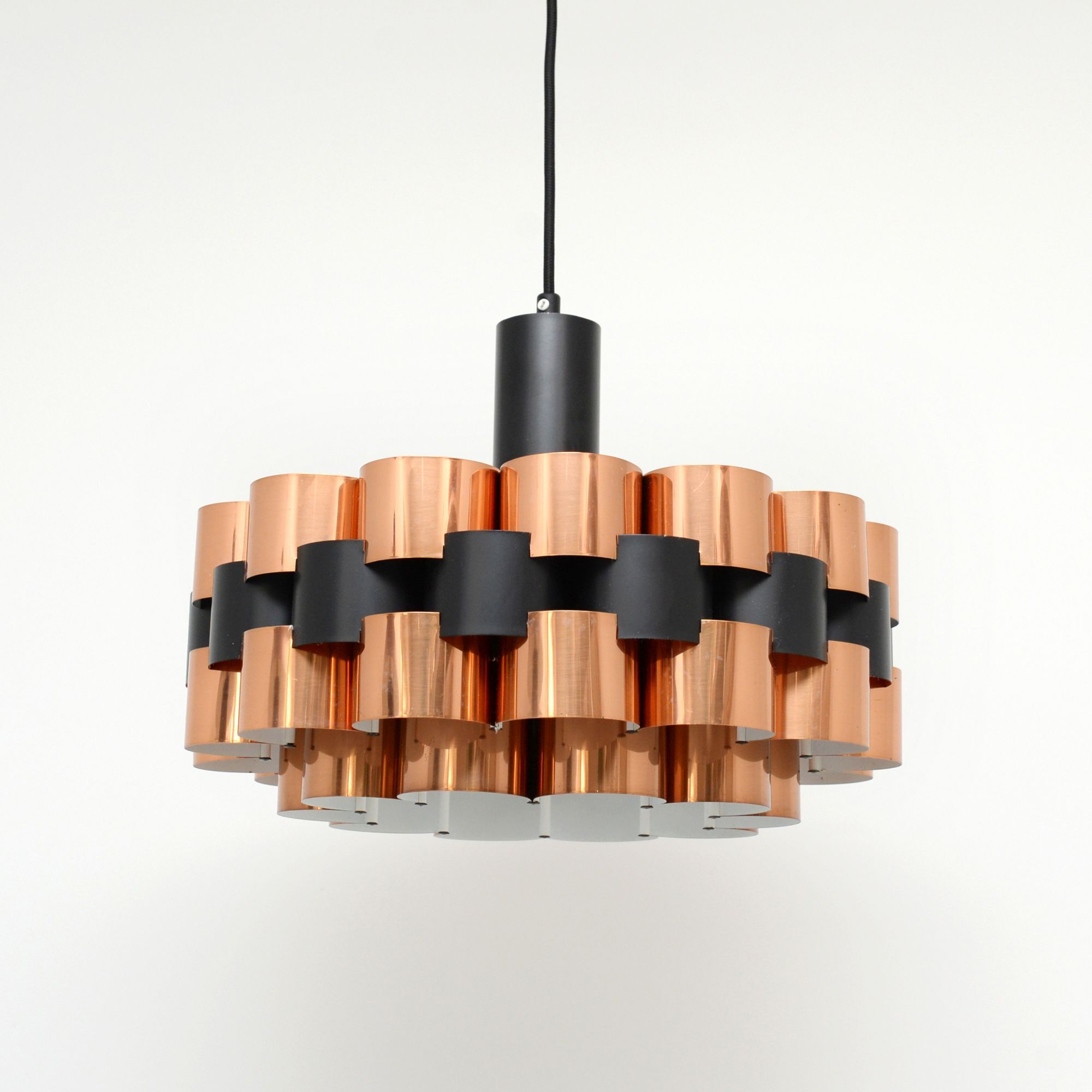 Copper lamp by Werner Schou for Coronell Elektro, 1970s