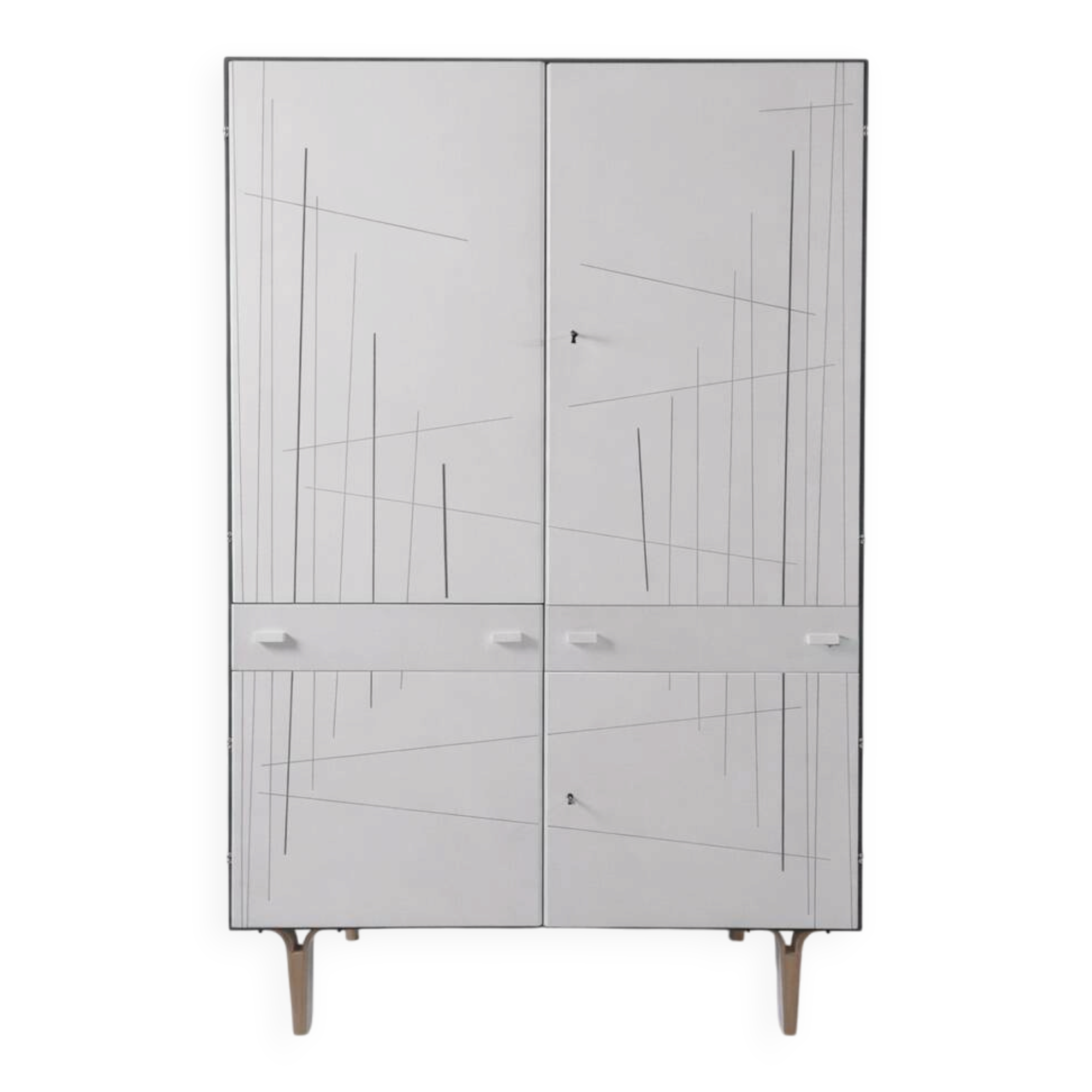 Vintage wardrobe in ash by Francisek Mezulanik, 1970.
