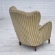 1960s, Danish armchair, light green furniture velour, beech wood.