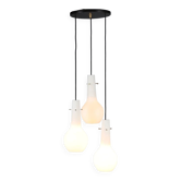 Vintage opaline glass pendant light with 3 bulbs, Italian design from the 1960s.