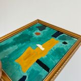 Painting painting with gilded frame, handmade, unique piece