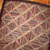 Handmade antique American hooked runner 2.9' x 8.3' (88cm x 252cm) 1880s - 1B439