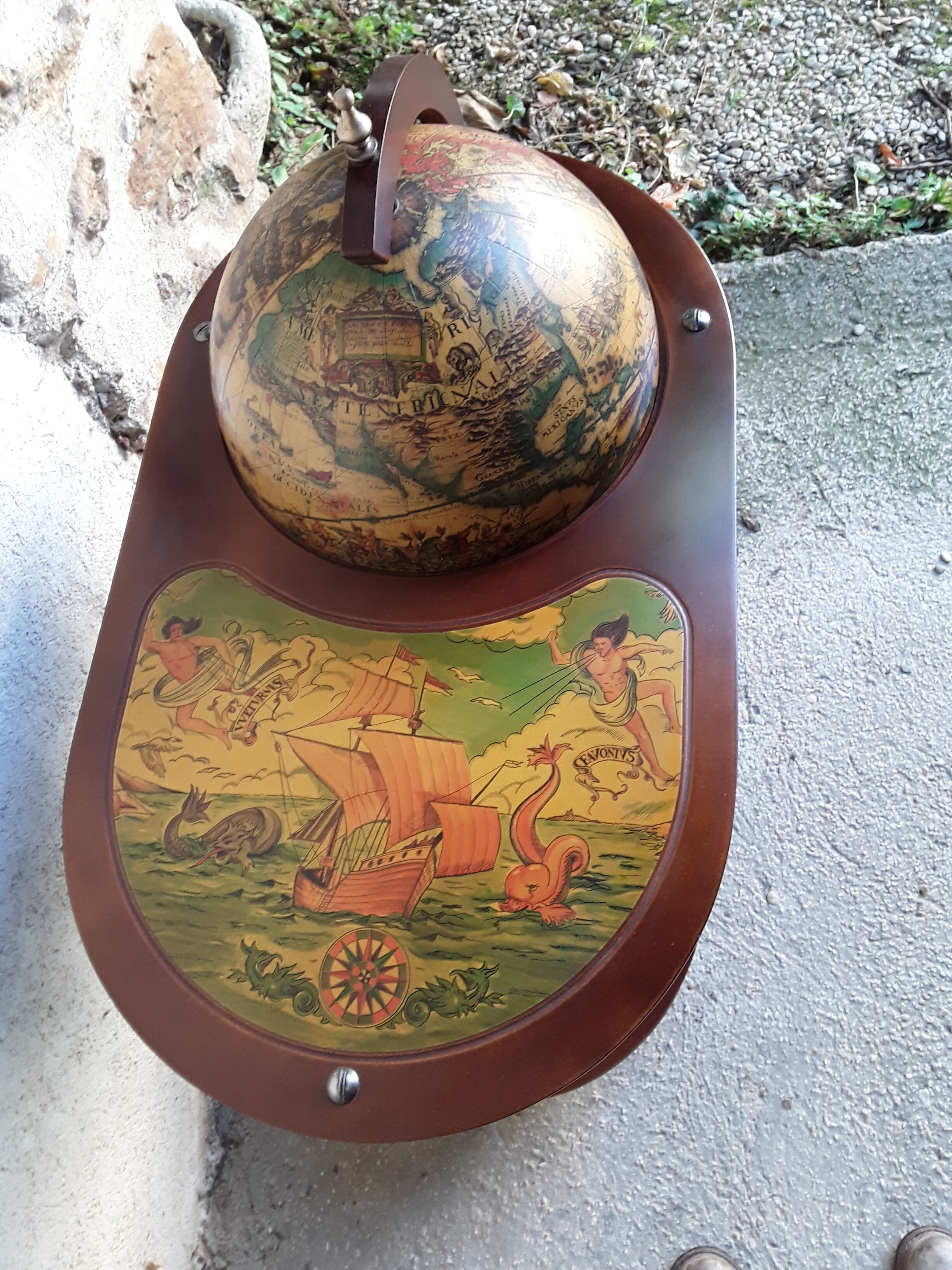 Vintage globe bar trolley