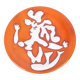 Jean lurcat in saint vicens orange enameled ceramic plate