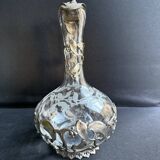 Ewer – Engraved glass and silver-plated metal – Mistletoe decoration