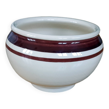 Old small cache pot in enamelled terracotta / ceramic