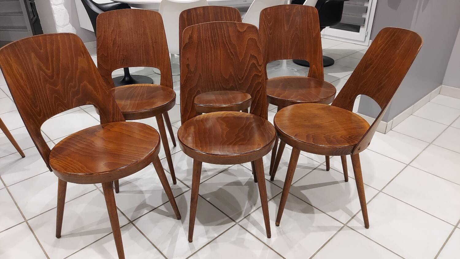 Set of 6 Baumann Bistrot chairs, Mondor model, vintage 1970