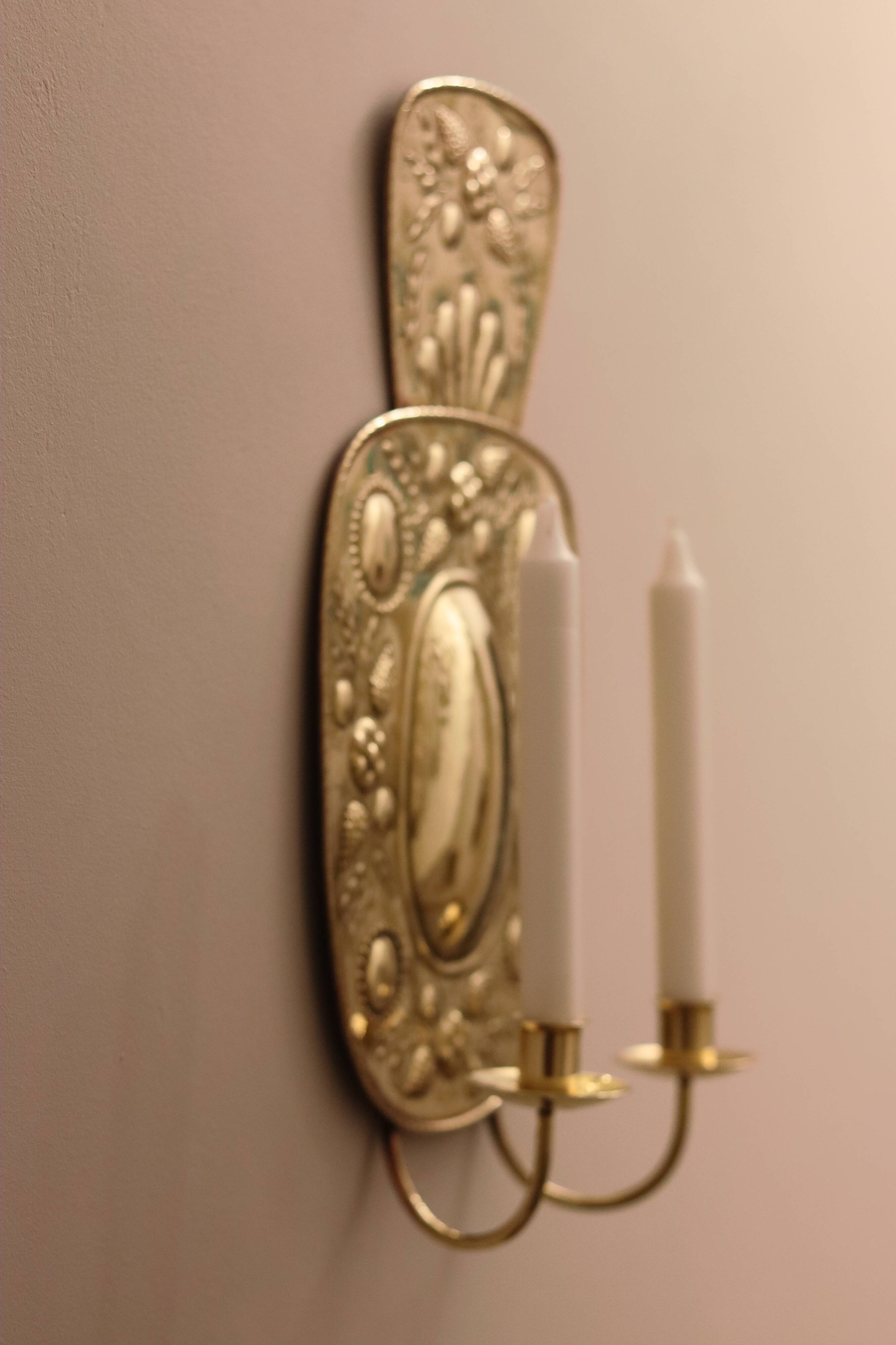Mid Century Swedish Brass Sconce