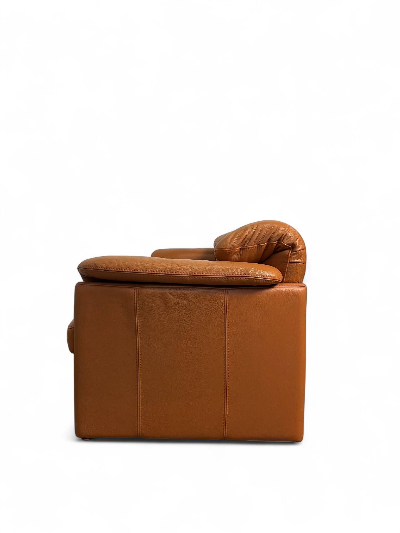 Maralunga Cassina style sofa in tan leather