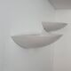 Pair of vintage wall lights, white lacquered metal, Germany 1980s