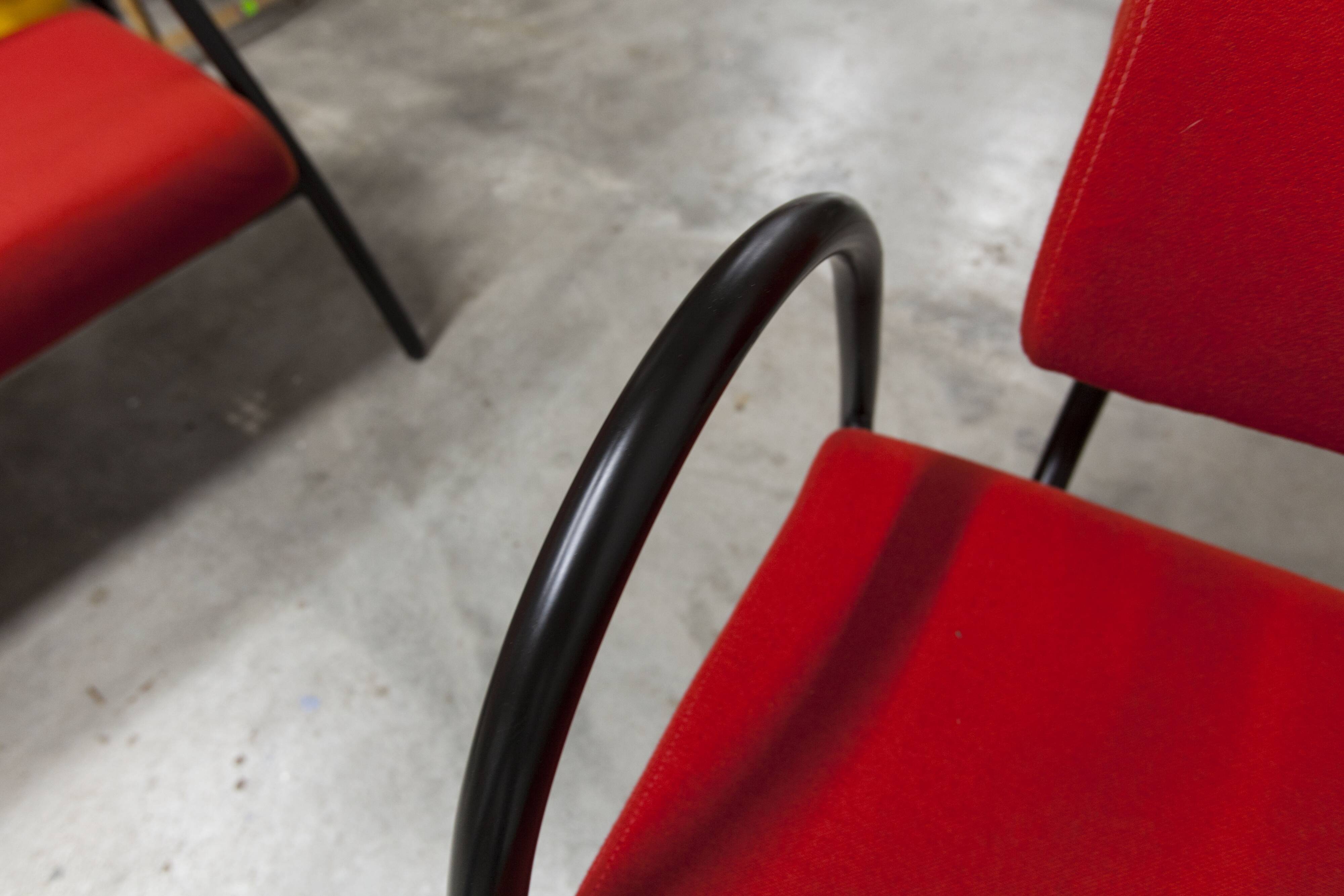 Sofa set with 2 designer armchairs 2001 red