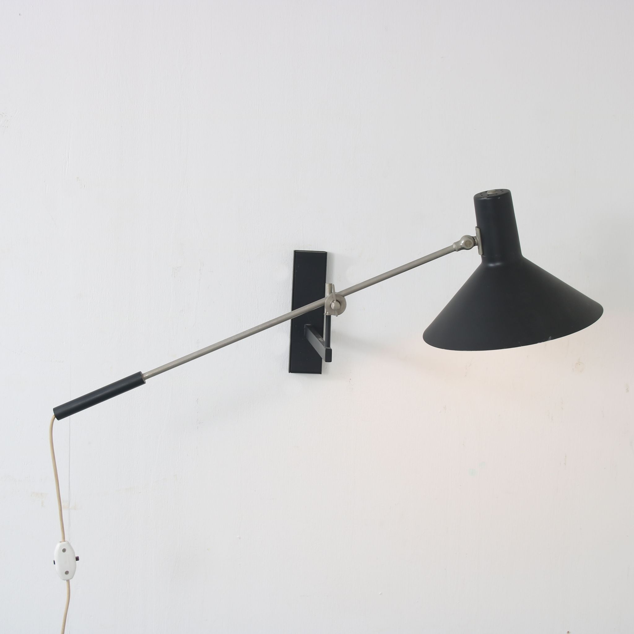 1960s Model “7105” wall lamp by J.J.M. Hoogervorst for Anvia, Netherlands