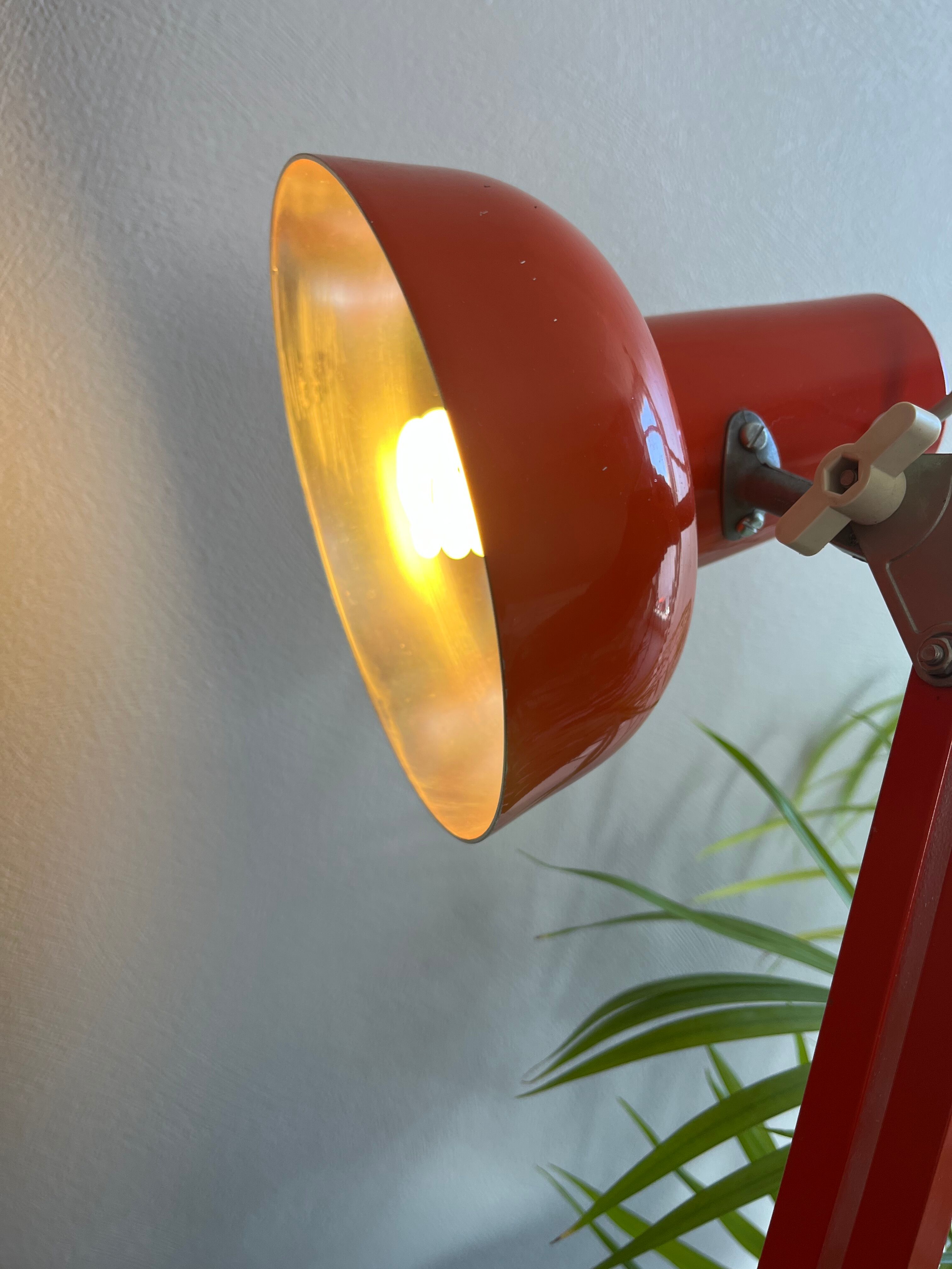 Vintage orange articulated desk lamp