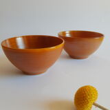 Duo of brown bowls Arcopal model Vintage volcano