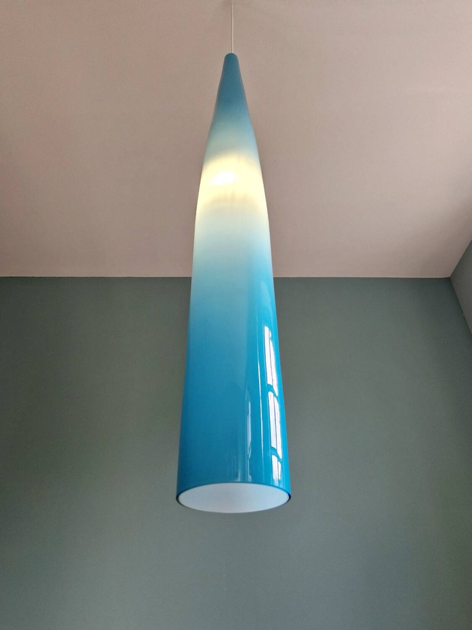 XXL Murano glass suspension in blue, Alessandro Pianon, Vistosi, 1960